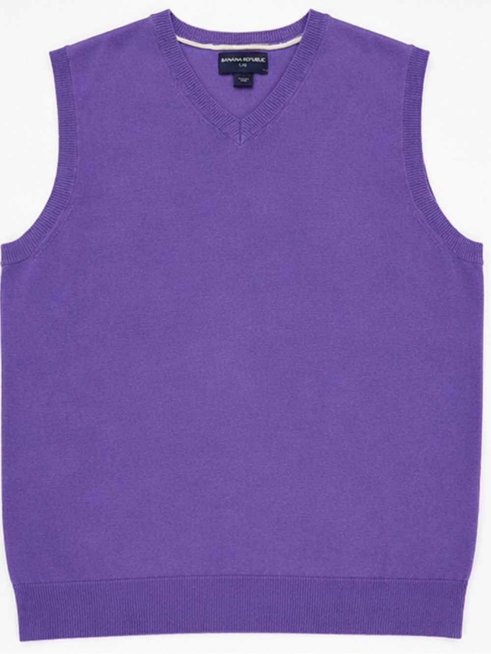 Banana Republic Lavender Cotton V-Neck Sweater Vest Men’s Large